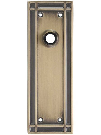 Mission Forged-Brass Back Plate in Antique Brass.